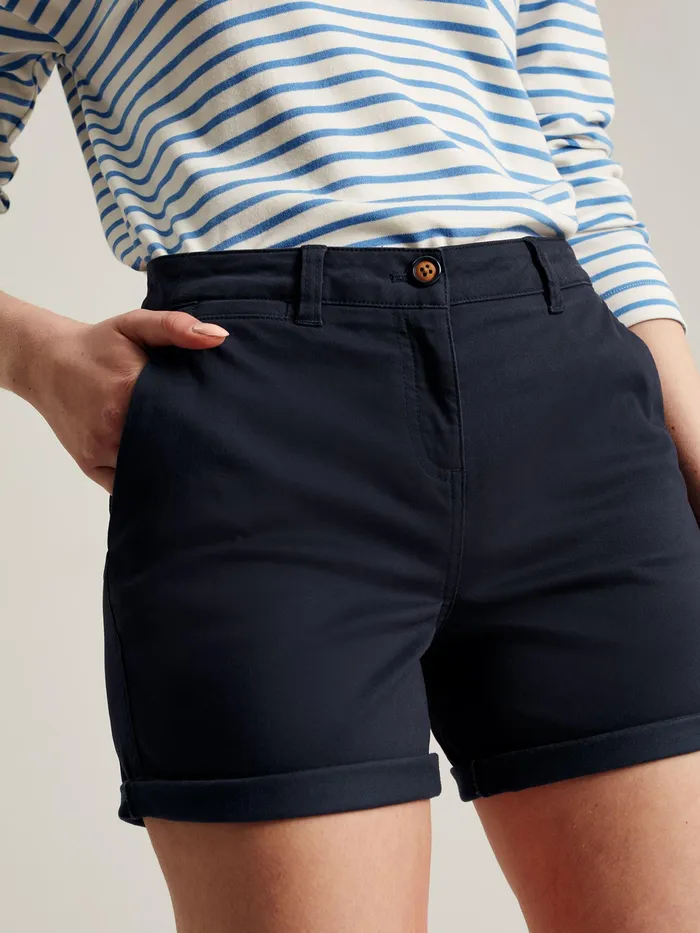 Joules Cruise 8211 Blue Mid Thigh Length Chino Shorts Women Shorts