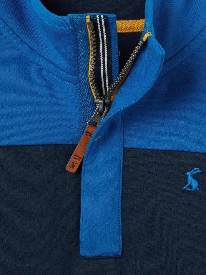Joules Dale 8211 Blue Quarter Zip Sweatshirt Boys Sweatshirts and Hoodies