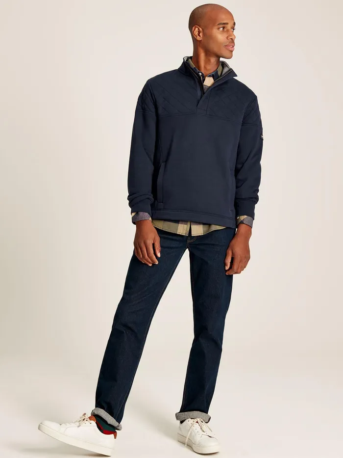 Joules Darrington 8211 Blue Quarter Zip Sweater Men Sweatshirts and Hoodies