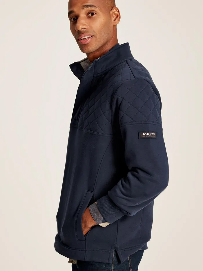 Joules Darrington 8211 Blue Quarter Zip Sweater Men Sweatshirts and Hoodies