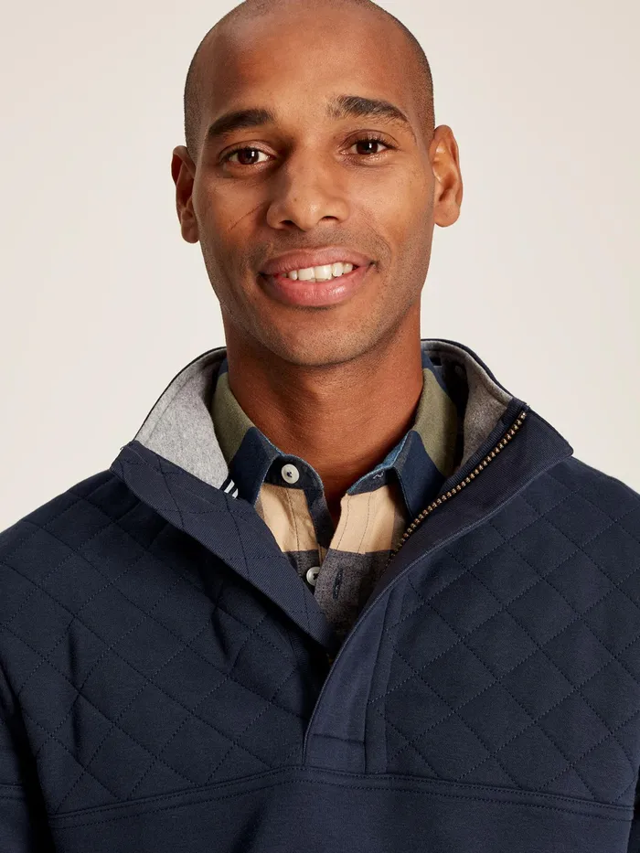 Joules Darrington 8211 Blue Quarter Zip Sweater Men Sweatshirts and Hoodies