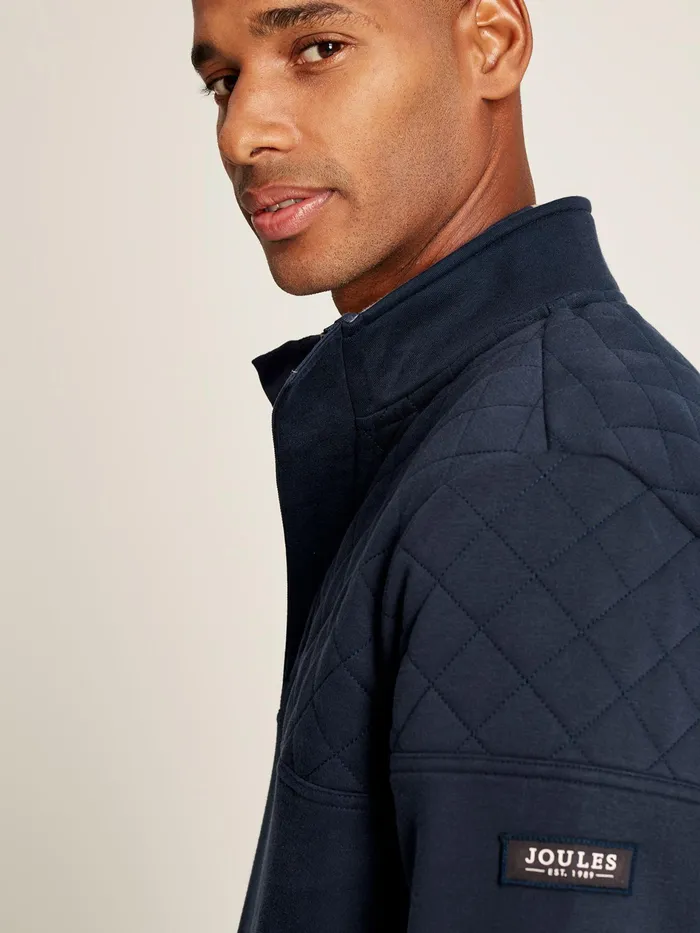 Joules Darrington 8211 Blue Quarter Zip Sweater Men Sweatshirts and Hoodies