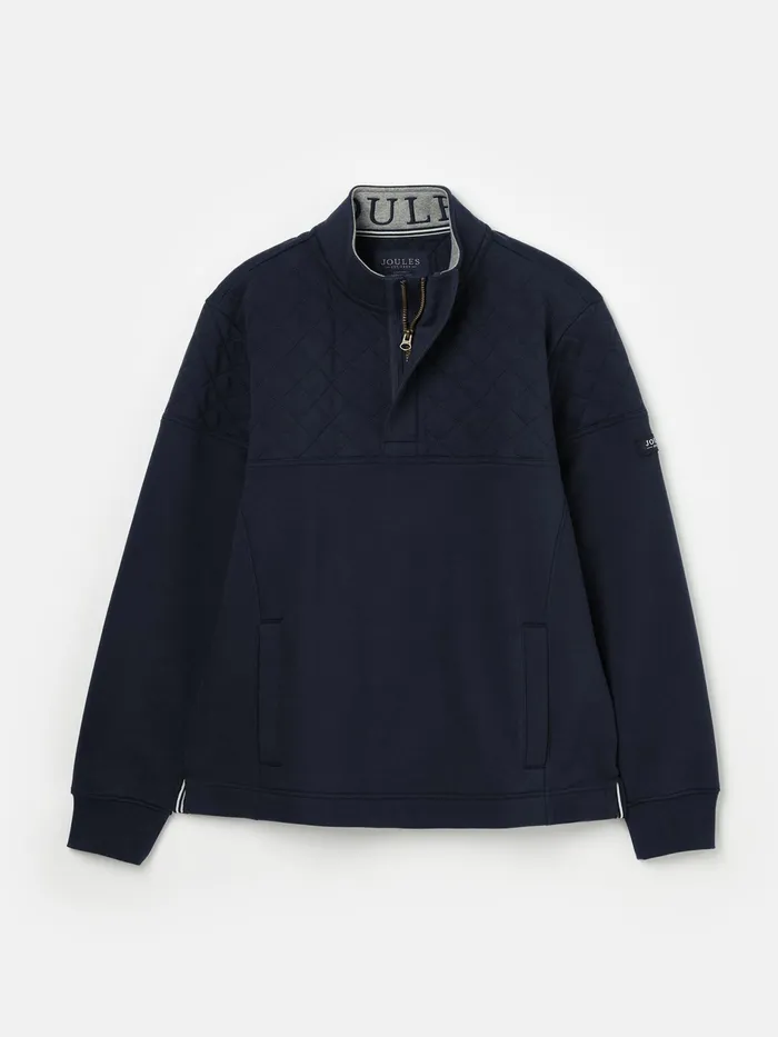 Joules Darrington 8211 Blue Quarter Zip Sweater Men Sweatshirts and Hoodies