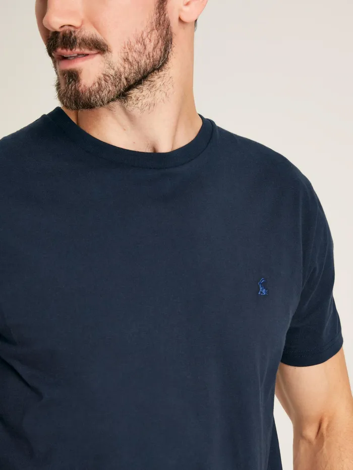 Joules Denton 8211 Navy Blue Plain Jersey TShirt Men Tops and Tshirts