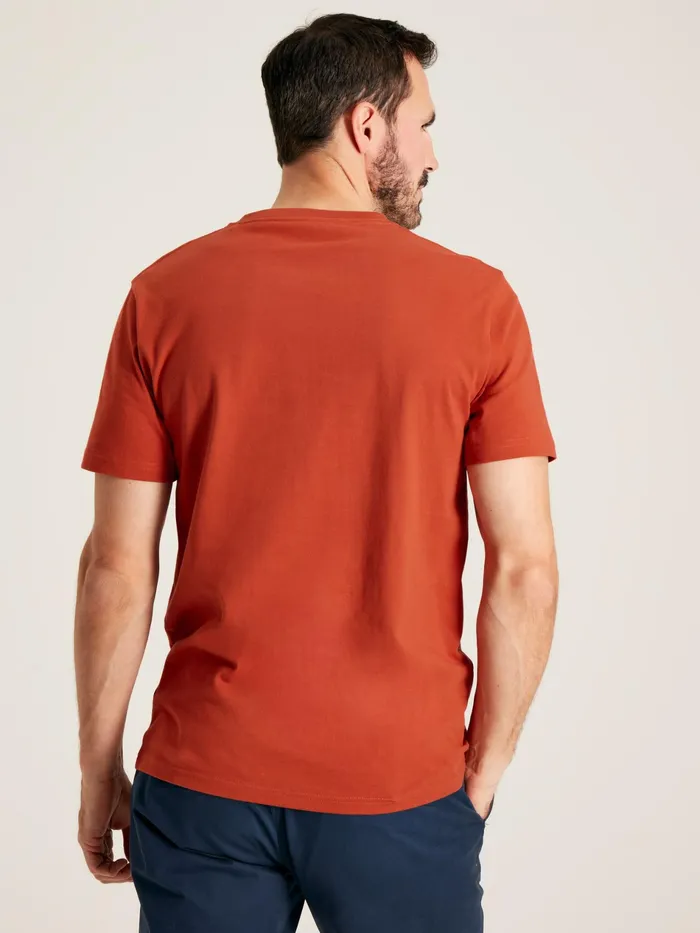 Joules Denton 8211 Orange Plain Jersey TShirt Men Tops and Tshirts