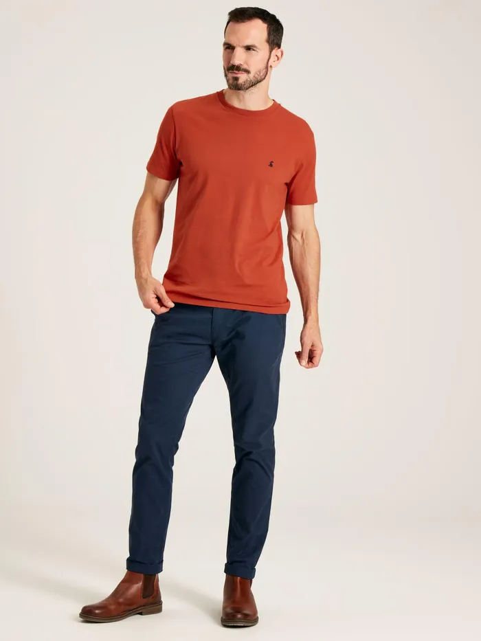 Joules Denton 8211 Orange Plain Jersey TShirt Men Tops and Tshirts