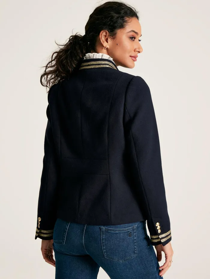 Joules Dulcote 8211 Navy Band Jacket Women Coats and Jackets