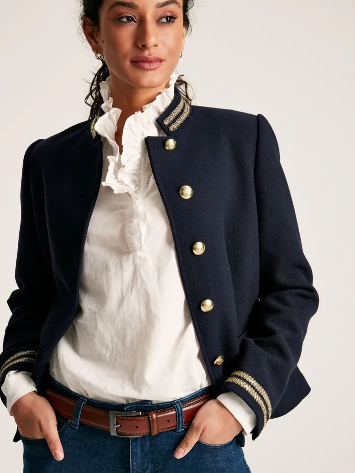 Joules Dulcote 8211 Navy Band Jacket Women Coats and Jackets