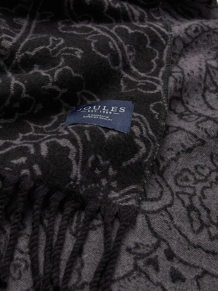 Joules Elissa 8211 Black Paisley Jaquard Scarf Women Scarves