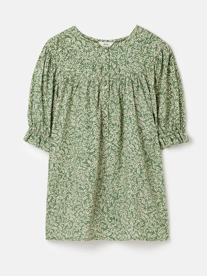 Joules Eloisa 8211 Green Curved Yoke Blouse Women Shirts and Blouses