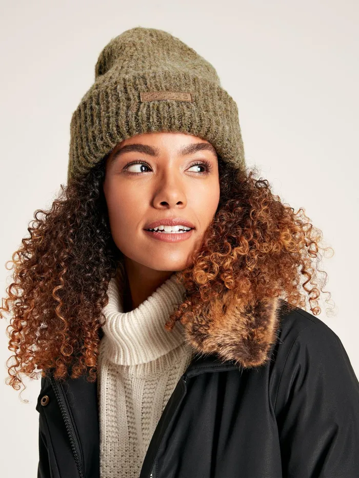 Joules Eloise 8211 Brown Soft Oversized Beanie Hat Women Hats