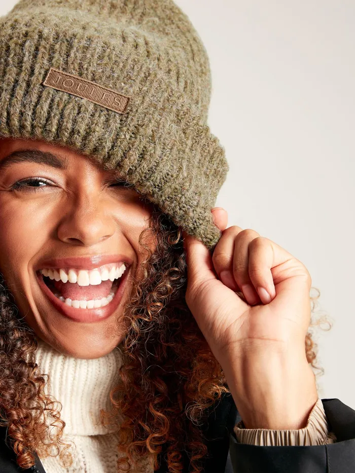 Joules Eloise 8211 Brown Soft Oversized Beanie Hat Women Hats