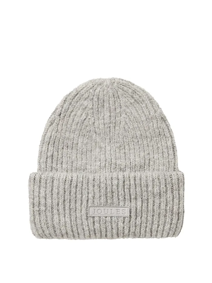 Joules Eloise 8211 Grey Marl Soft Oversized Beanie Hat Women Hats