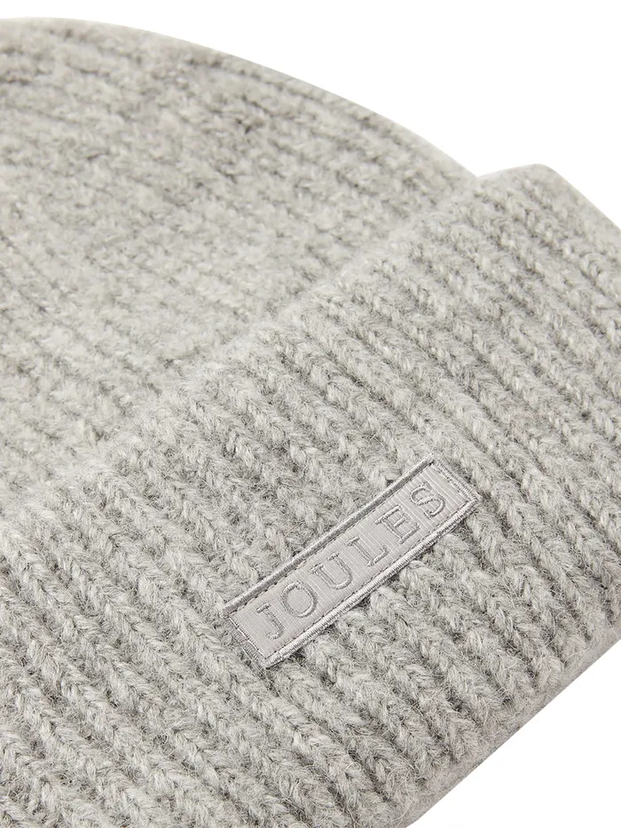 Joules Eloise 8211 Grey Marl Soft Oversized Beanie Hat Women Hats