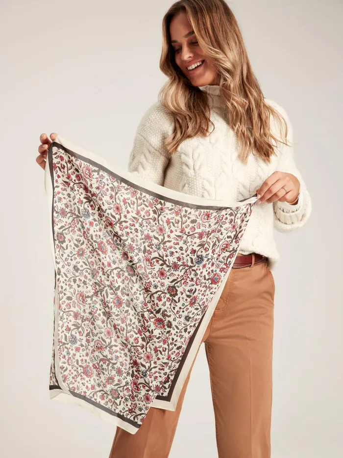 Joules Elsie 8211 Cream Square Scarf Women Scarves