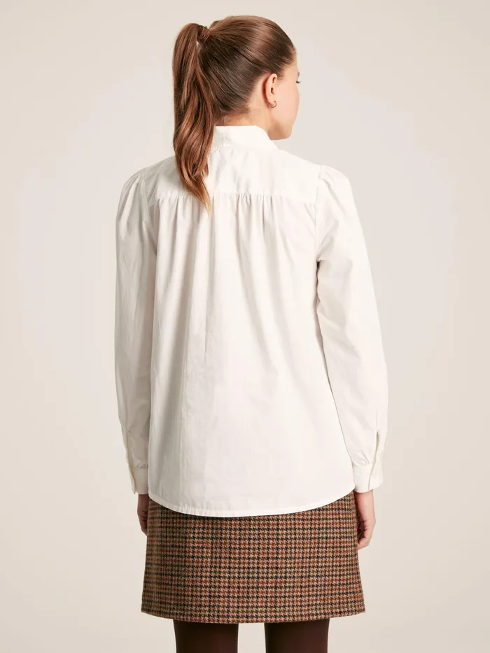 Joules Everly 8211 White Tie Neck Blouse Women Shirts and Blouses