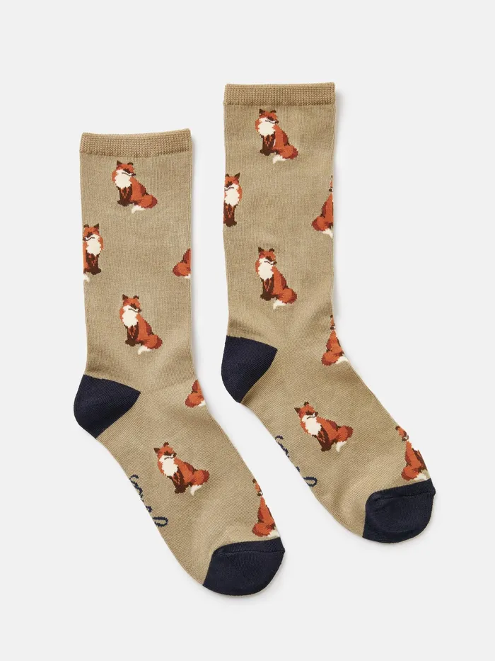 Joules Excellent Everyday 8211 Beige Fox Single Ankle Socks Women Socks and Tights Joules Excellent Everyday 8211 Beige Fox Single Ankle Socks Women Socks and Tights