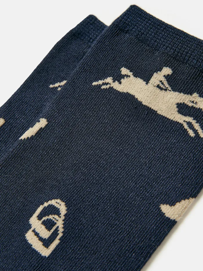 Joules Excellent Everyday 8211 Navy Equestrian Single Ankle Socks Women Socks and Tights