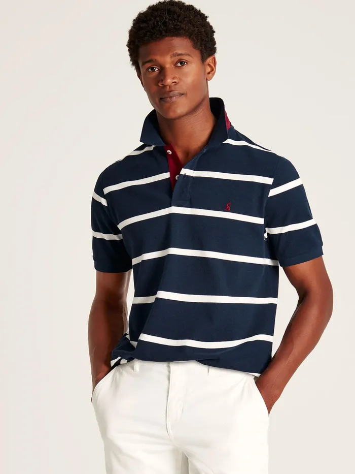 Joules Filbert 8211 NavyWhite Classic Fit Striped Polo Shirt Men Tops and Tshirts Joules Filbert 8211 NavyWhite Classic Fit Striped Polo Shirt Men Tops and Tshirts