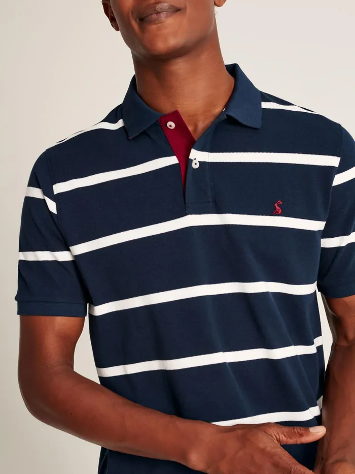 Joules Filbert 8211 NavyWhite Classic Fit Striped Polo Shirt Men Tops and Tshirts