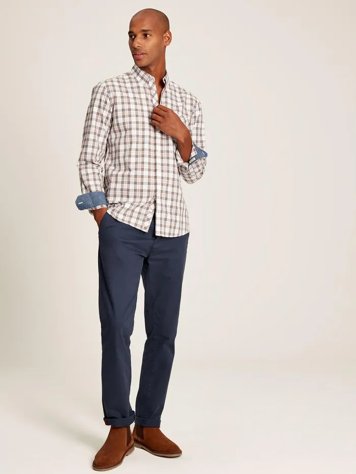 Joules Goodridge 8211 Cream Long Sleeve Classic Fit Poplin Shirt Men Shirts