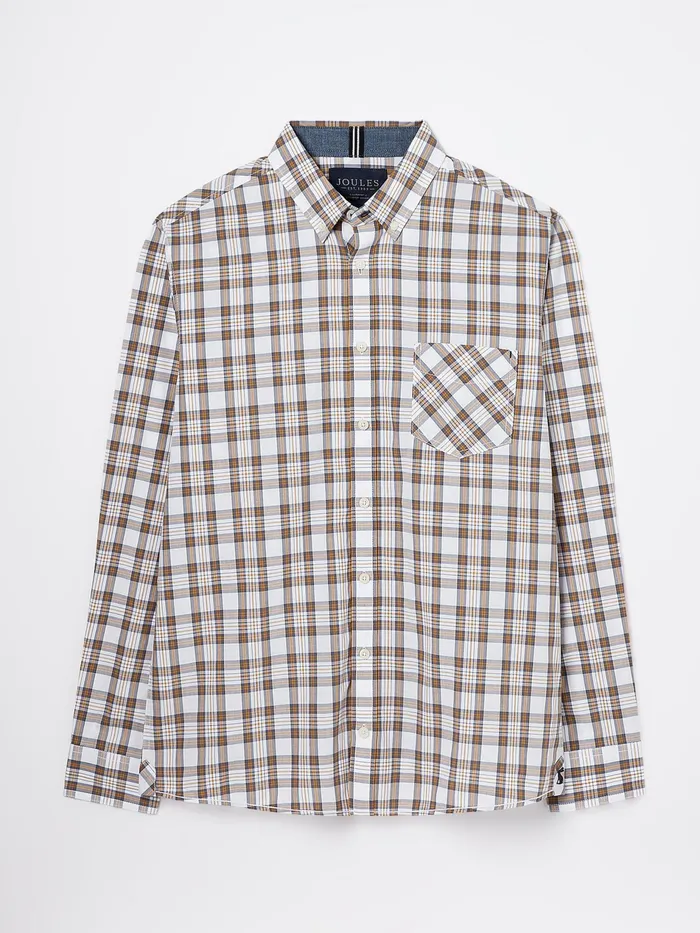Joules Goodridge 8211 Cream Long Sleeve Classic Fit Poplin Shirt Men Shirts