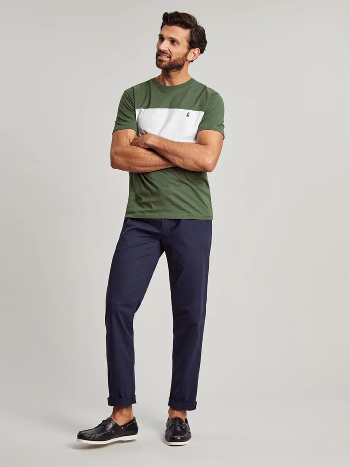 Joules Green Colourblock TShirt Men Tops and Tshirts