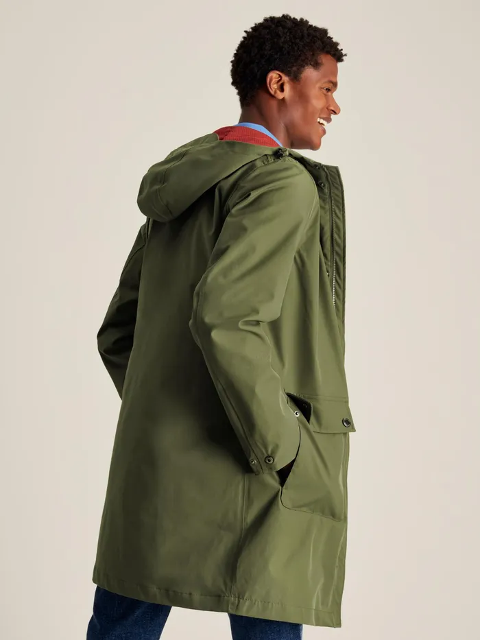 Joules Green Wayland Mid Length Raincoat Men Coats and Jackets