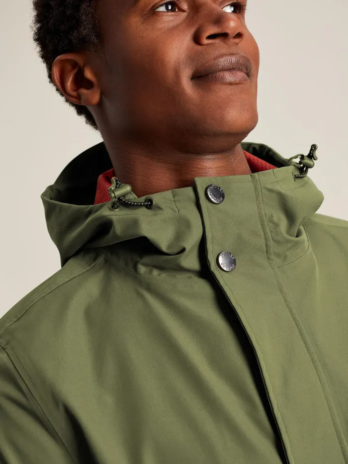 Joules Green Wayland Mid Length Raincoat Men Coats and Jackets