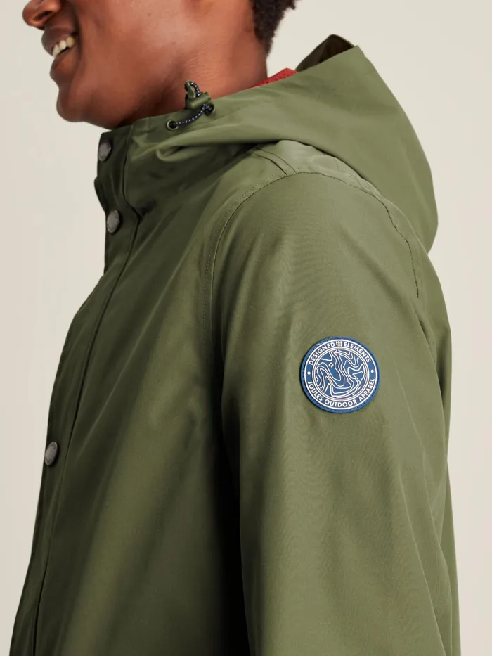 Joules Green Wayland Mid Length Raincoat Men Coats and Jackets