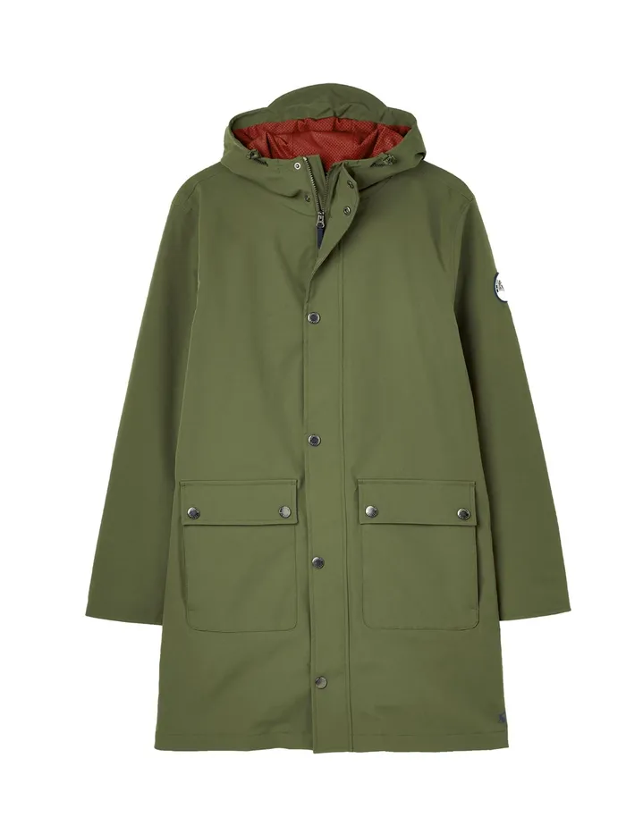 Joules Green Wayland Mid Length Raincoat Men Coats and Jackets