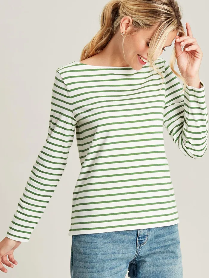Joules Harbour 8211 Green Long Sleeve Breton Top Women Tops