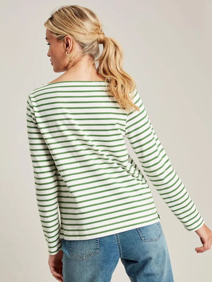 Joules Harbour 8211 Green Long Sleeve Breton Top Women Tops