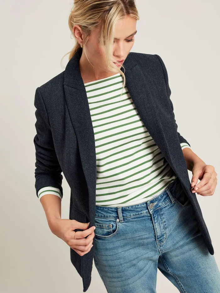 Joules Harbour 8211 Green Long Sleeve Breton Top Women Tops