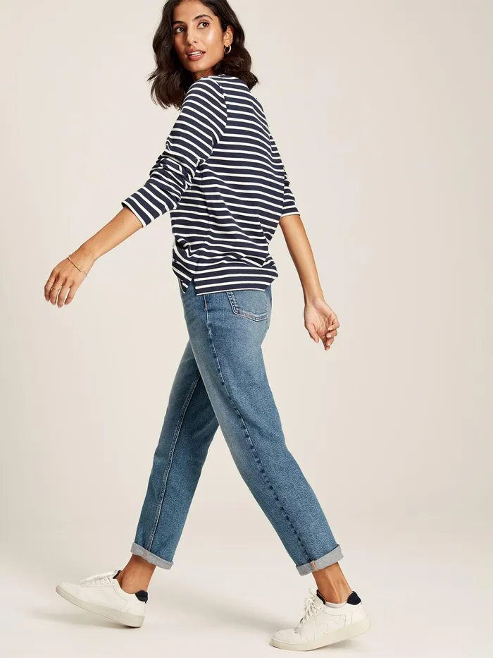 Joules Harbour 8211 Navy Blue Long Sleeve Breton Top Women Tops
