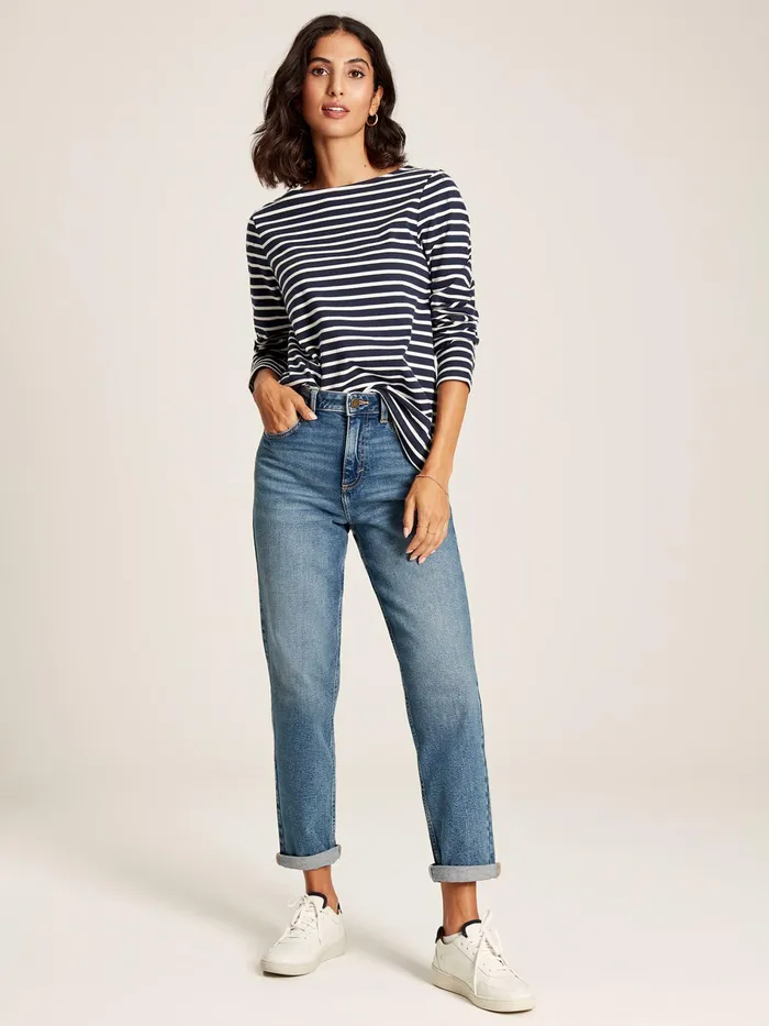 Joules Harbour 8211 Navy Blue Long Sleeve Breton Top Women Tops