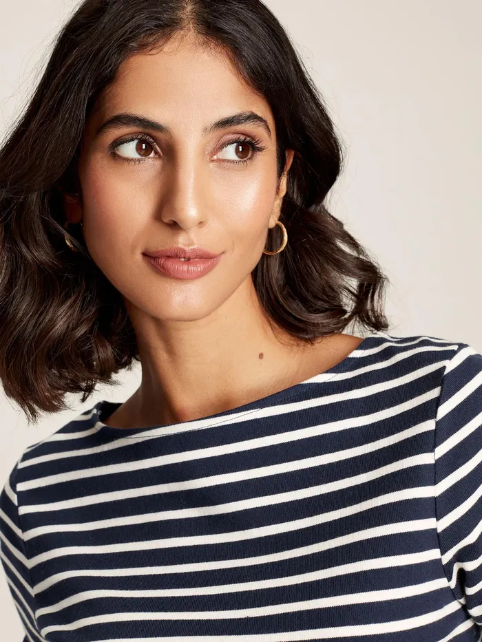 Joules Harbour 8211 Navy Blue Long Sleeve Breton Top Women Tops