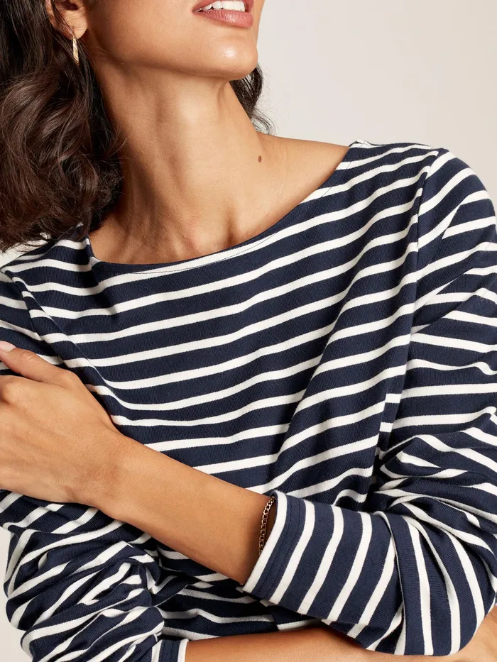 Joules Harbour 8211 Navy Blue Long Sleeve Breton Top Women Tops