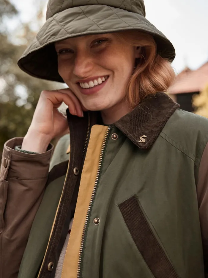 Joules Harriet 8211 Green Quilted Hat Women Hats