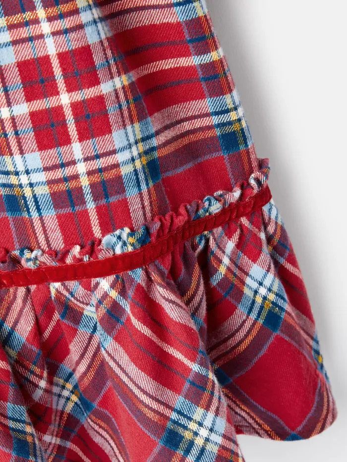 Joules Harriet 8211 Red Long Sleeve Dress With Frilled Details Girls Dresses
