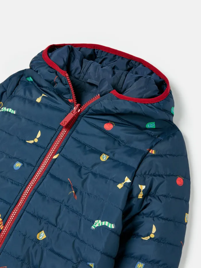 Joules Harry Potter Icons 8211 Navy Blue Showerproof Reversible Coat GirlsBoys Coats and Jackets