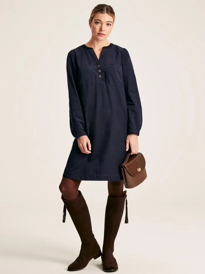 Joules Hattie 8211 Navy Cord Mini Dress Women Dresses