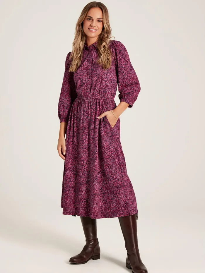 Joules Hazel 8211 Purple Jersey Shirt Dress Women Dresses