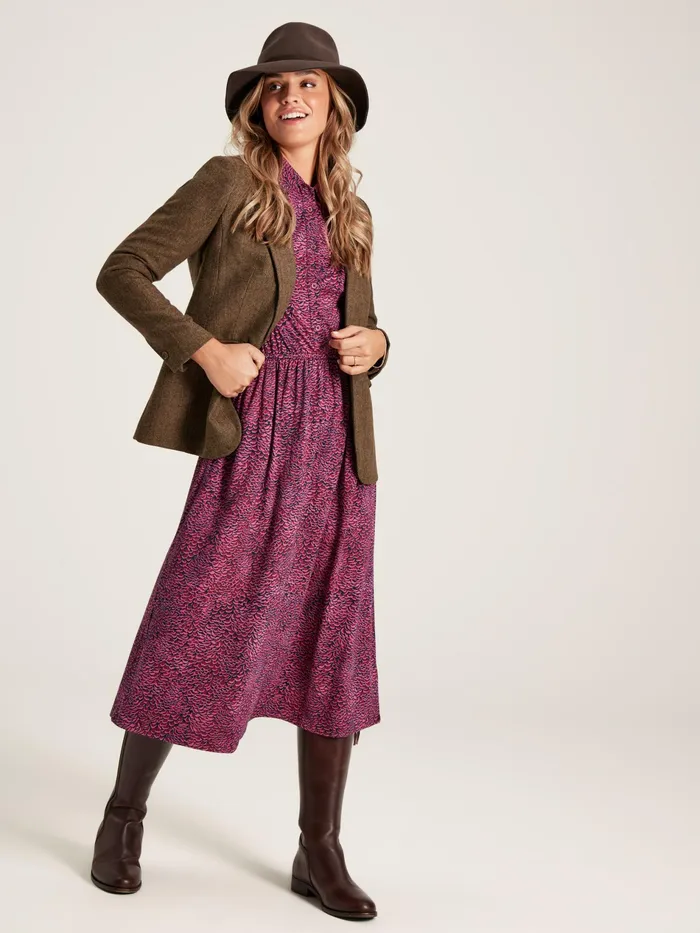 Joules Hazel 8211 Purple Jersey Shirt Dress Women Dresses