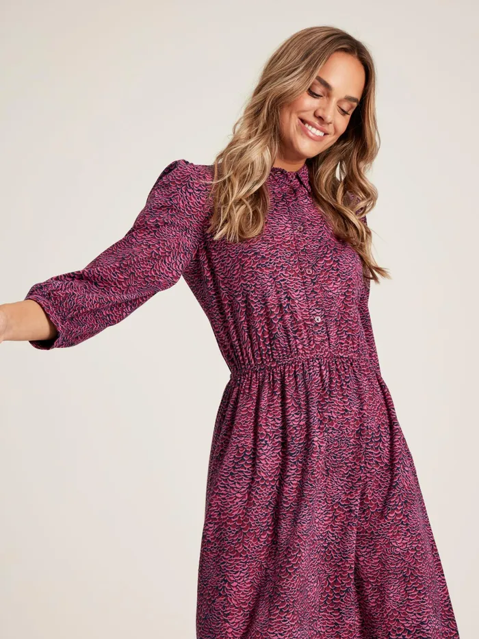 Joules Hazel 8211 Purple Jersey Shirt Dress Women Dresses