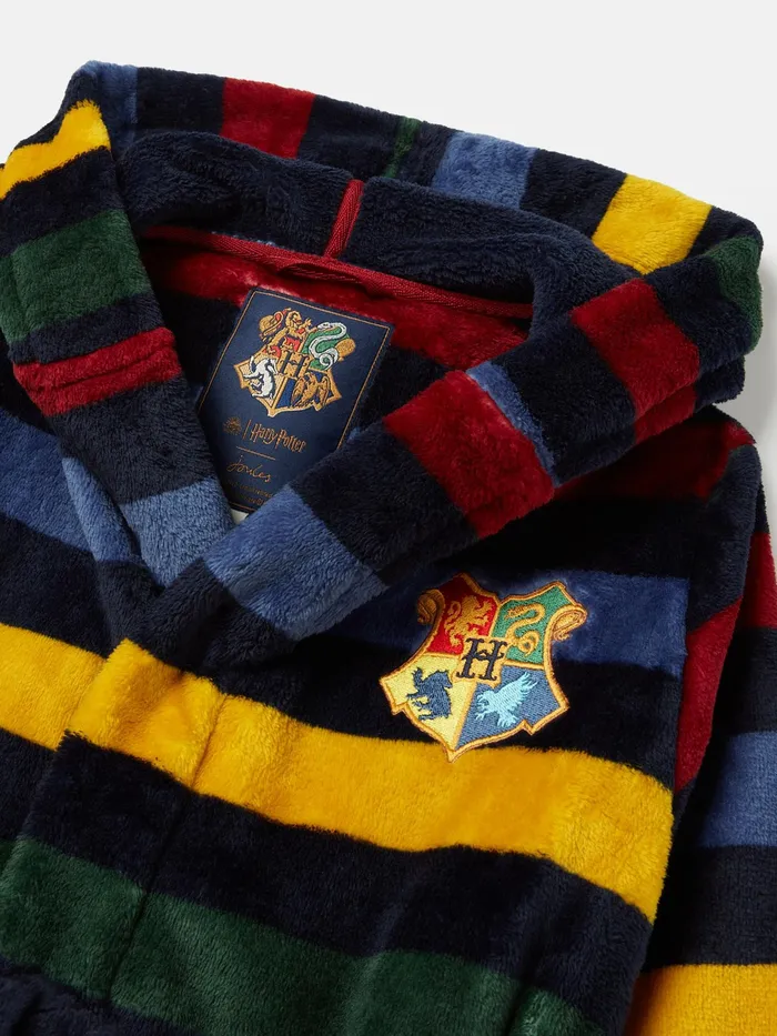Joules Hogwarts House 8211 Navy Harry Potter Fleece Dressing Gown Boys Nightwear