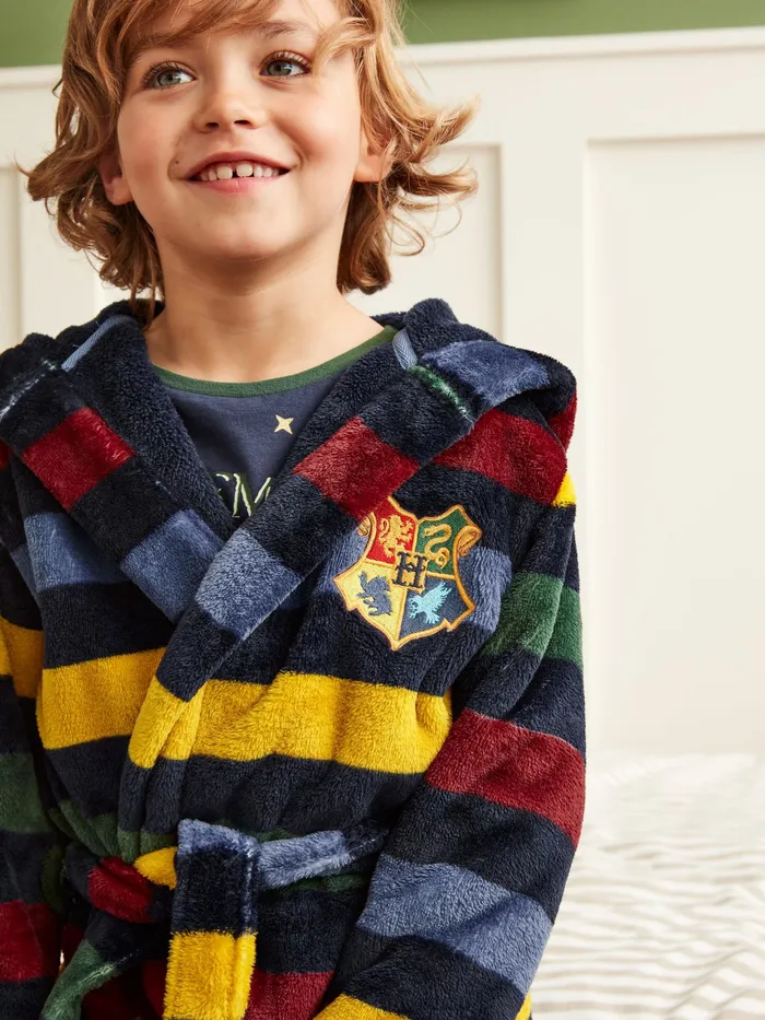 Joules Hogwarts House 8211 Navy Harry Potter Fleece Dressing Gown Boys Nightwear