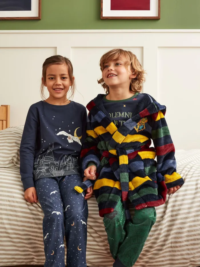 Joules Hogwarts House 8211 Navy Harry Potter Fleece Dressing Gown Boys Nightwear