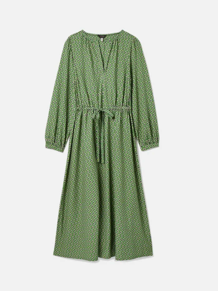 Joules Imogen 8211 Green Long Sleeve Midi Dress Women Dresses