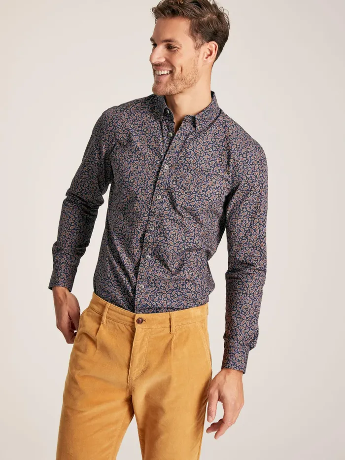 Joules Invitation 8211 Navy Paisley Classic Fit Shirt Men Shirts